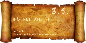 Bükki Vitold névjegykártya